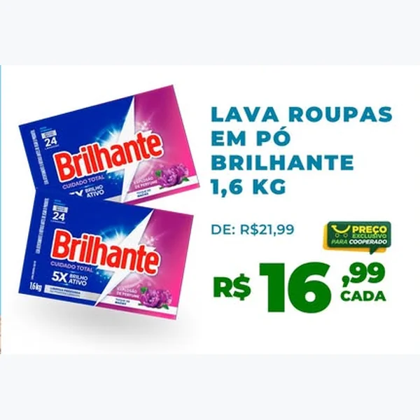 Lava Roupas em Pó Brilhante 1,6 kg