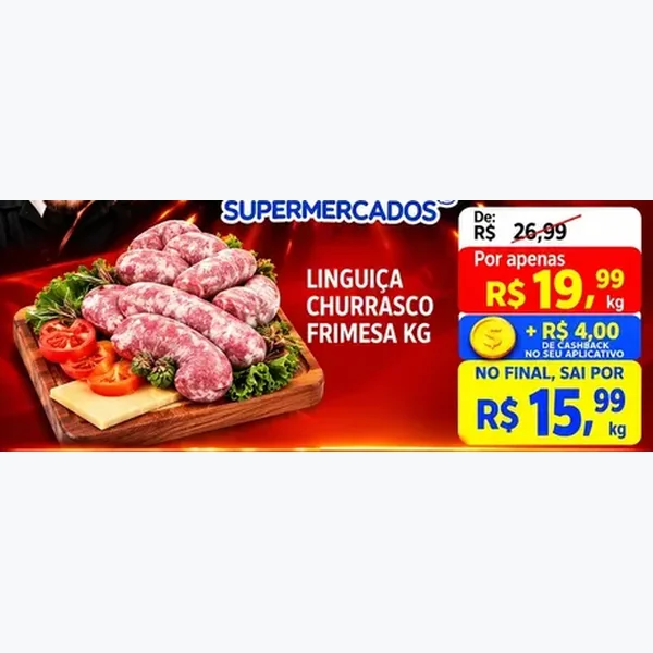 Recorte do encarte de Linguiça Churrasco Frimesa