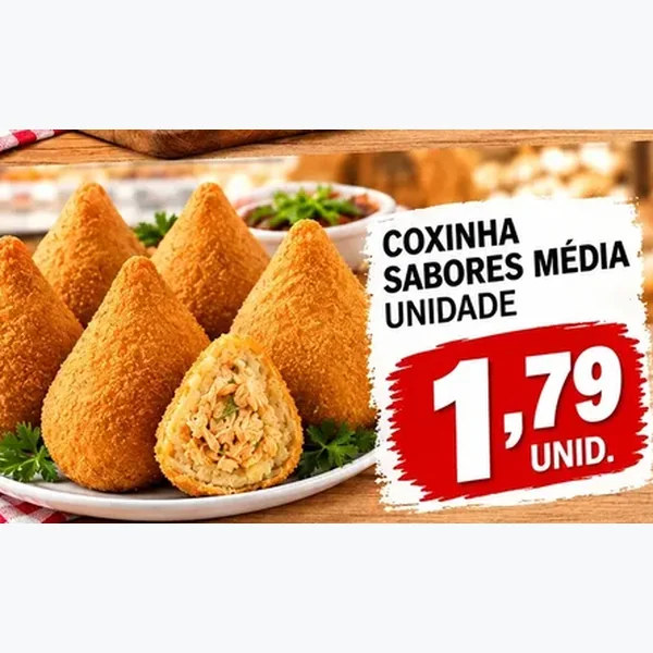 Recorte do encarte de Coxinha Sabores Média