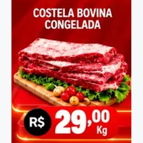 Recorte do encarte de Costela Bovina Congelada