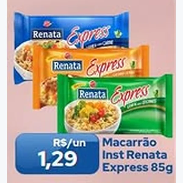 Recorte do encarte de Macarrão Instantâneo Renata 85 g