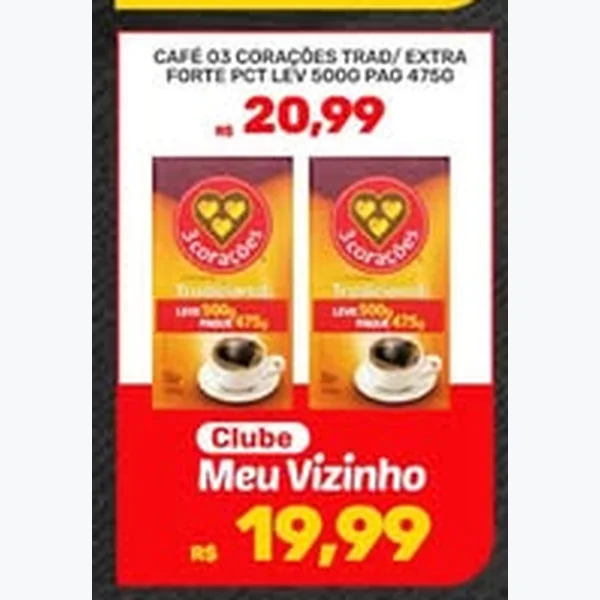 Café Tradicional 3 Corações 500 g