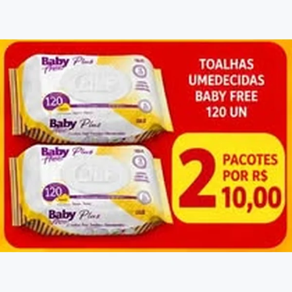 Recorte do encarte de Toalhas Umedecidas Baby Free 2 un × 120 un