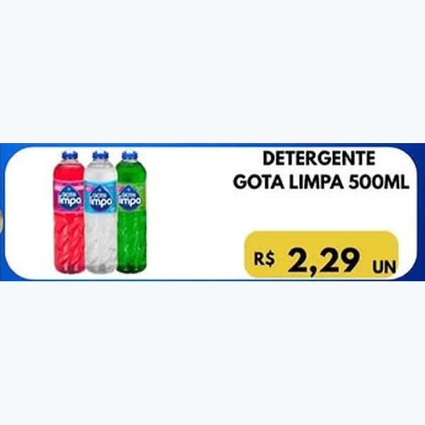 Recorte do encarte de Detergente Gota Limpa 500 ml