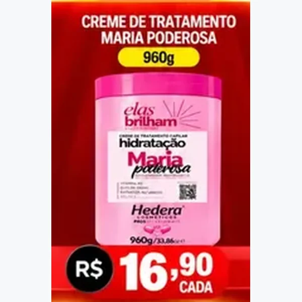 Creme de Tratamento Hidratação Elas Brilham 960 g