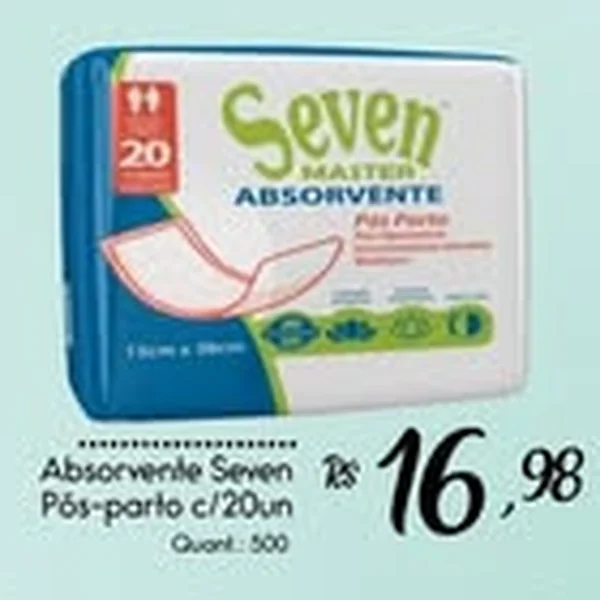 Recorte do encarte de Absorvente Pós-parto Seven Master 20 un