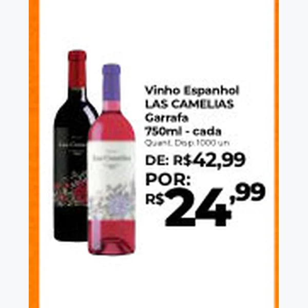 Recorte do encarte de Vinho Espanhol Las Camelias 750 ml