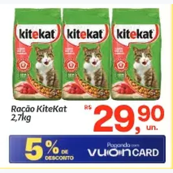 Recorte do encarte de Ração Kitekat 2,7 kg