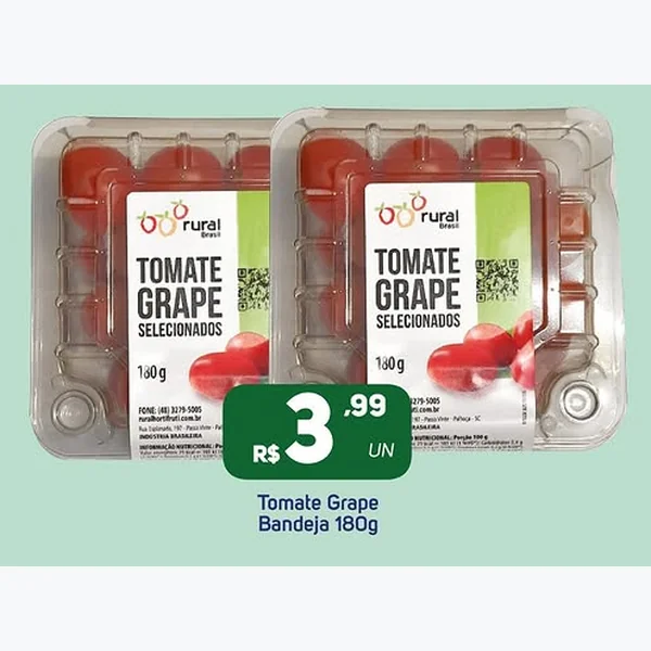 Recorte do encarte de Tomate Grape Rural Brasil 180 g