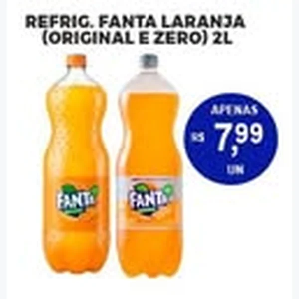Recorte do encarte de Refrigerante Original e Zero Fanta 2 L