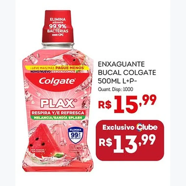 Recorte do encarte de Enxaguante Bucal Colgate 500 ml