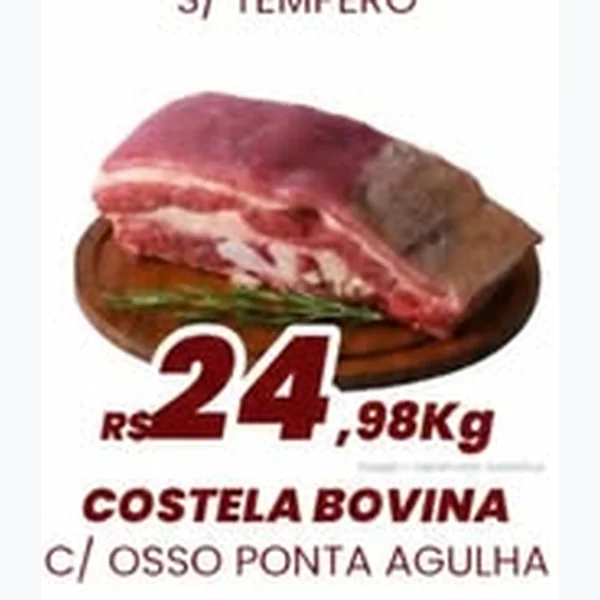 Recorte do encarte de Costela Bovina Ponta Agulha