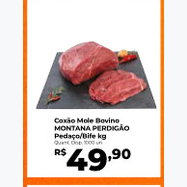 Recorte do encarte de Coxão Mole Bovino Pedaço/bife PERDIGÃO