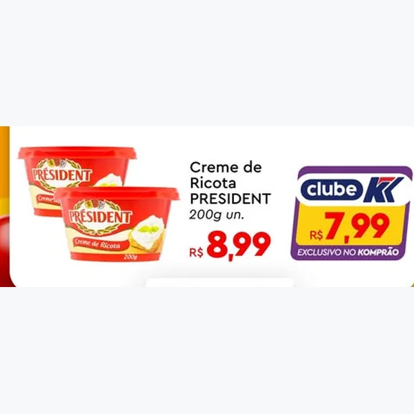 Creme de Ricota PRESIDENT 200 g