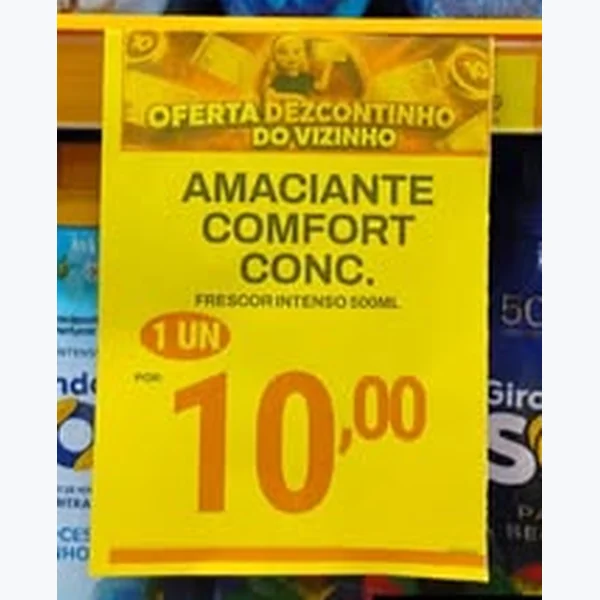 Recorte do encarte de Amaciante Conc. Frescor Intenso Comfort 500 ml