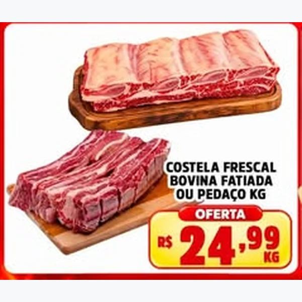 Costela Frescal Bovina Fatiada Ou Pedaço