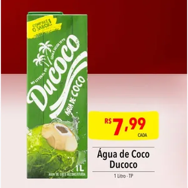 Recorte do encarte de Água de Coco Ducoco 1 L