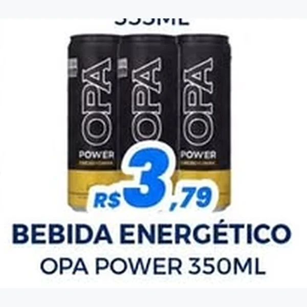 Recorte do encarte de Bebida Energético Opa Power 350 ml
