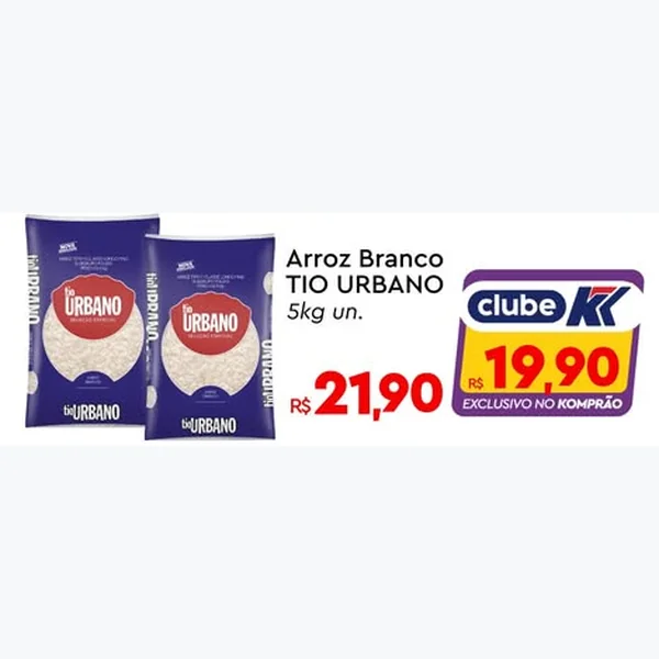 Recorte do encarte de Arroz Branco TIO URBANO 5 kg
