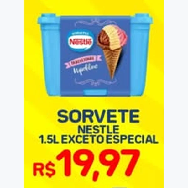 Recorte do encarte de Sorvete Nestlé 1,5 L