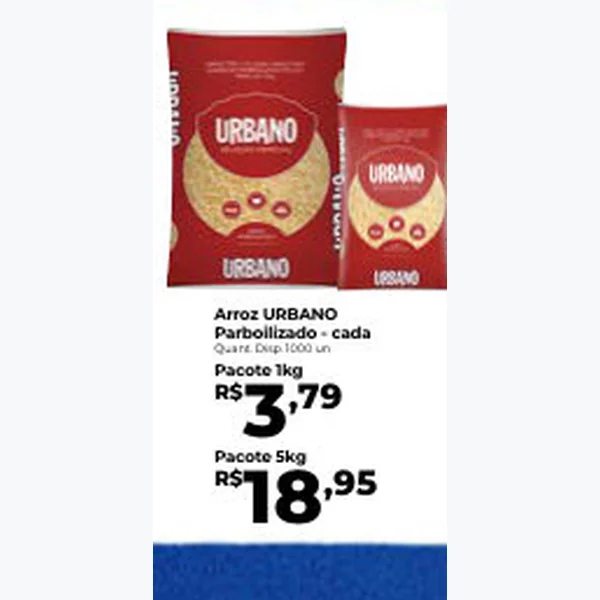 Recorte do encarte de Arroz Parbolizado URBANO 1 kg