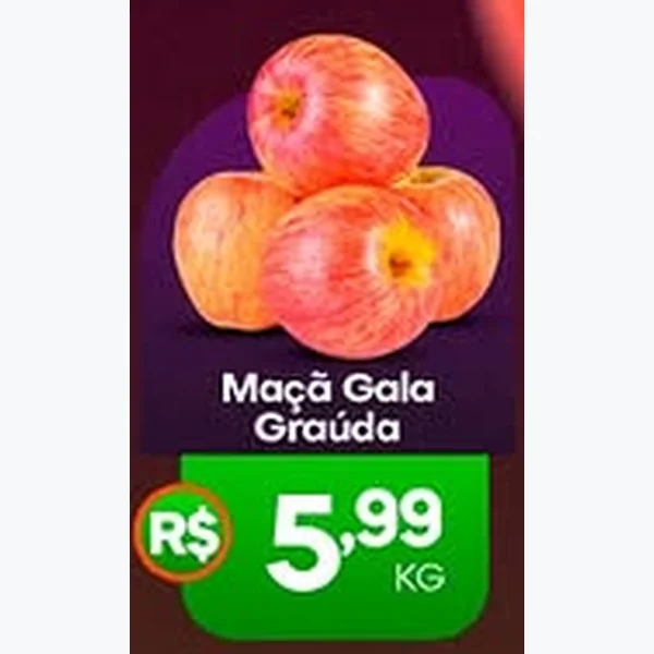 Recorte do encarte de Maçã Gala Graúda