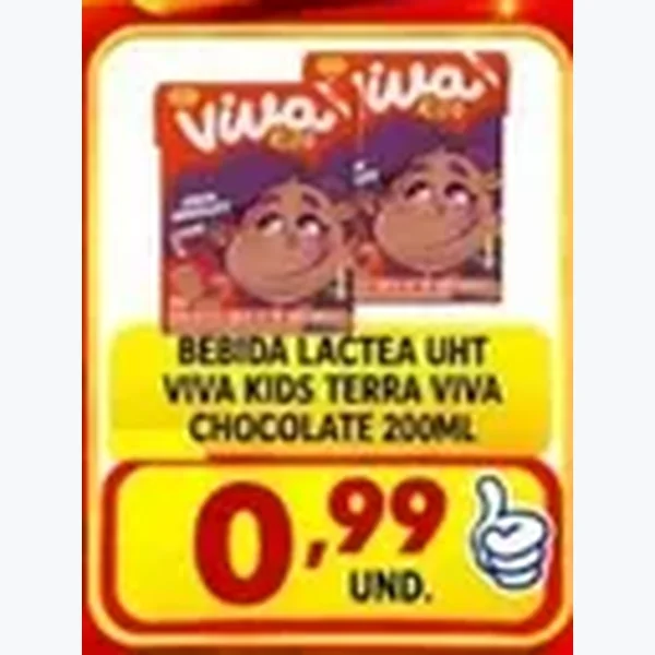 Recorte do encarte de Bebida Láctea Uht Viva Kids 200 ml