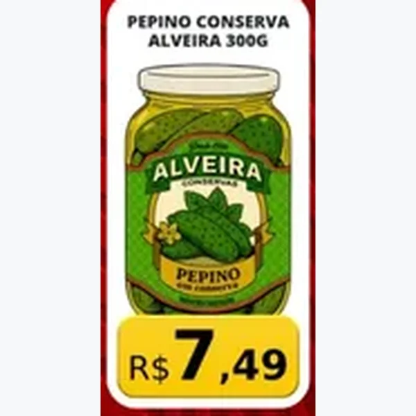 Recorte do encarte de Pepino Conserva Alveira 300 g