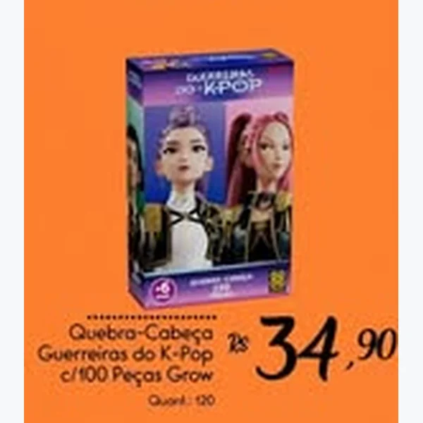 Recorte do encarte de Quebra-cabeça Guerreiras do K-pop C/100 Peças Grow
