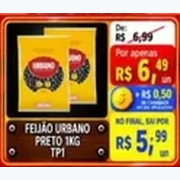 Recorte do encarte de Feijão Preto Tp1 Urbano
