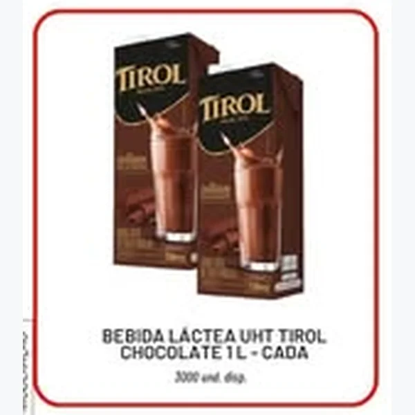 Recorte do encarte de Bebida Láctea Uht Chocolate Tirol 1 L