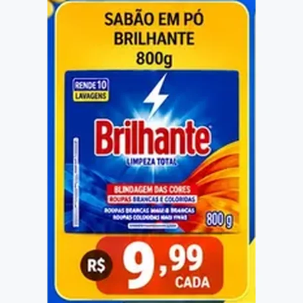 Recorte do encarte de Sabão em Pó Brilhante 800 g