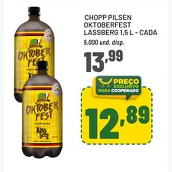 Recorte do encarte de Chopp Pilsen Oktoberfest Lassberg 1,5 L