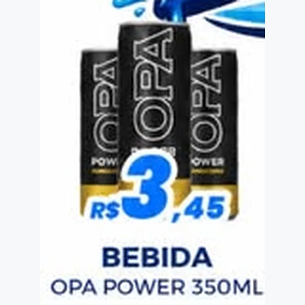 Recorte do encarte de Bebida Energética Opa Power 350 ml