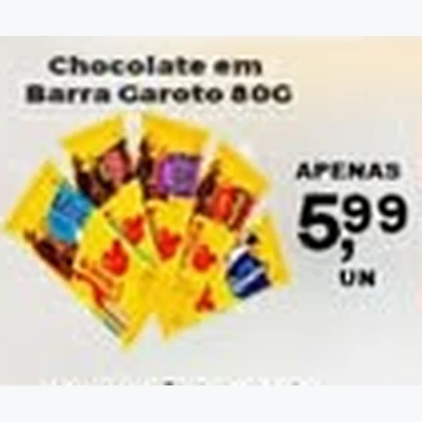 Recorte do encarte de Chocolate em Barra Garoto 80 g