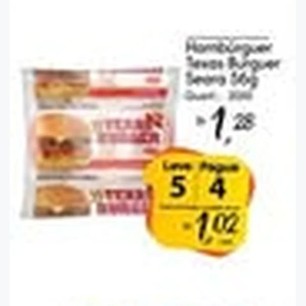 Recorte do encarte de Hambúrguer Texas Burger Seara 56 g