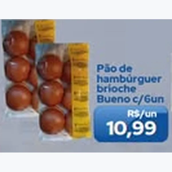 Pão de Hambúrguer Brioche Bueno 6 un
