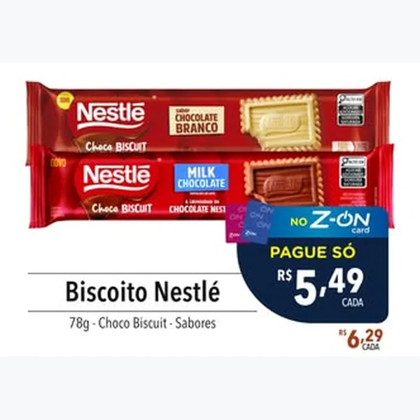 Recorte do encarte de Biscoito Choco Biscuit Nestlé 78 g