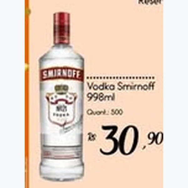 Recorte do encarte de Vodka Smirnoff 998 ml