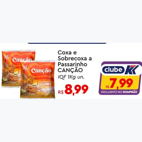 Recorte do encarte de Coxa e Sobrecoxa a Passarinho Iqf CANÇÃO 1 kg