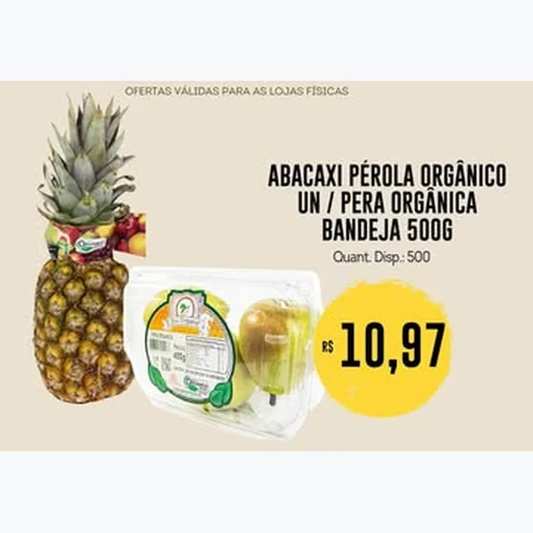 Recorte do encarte de Pera Orgânica 500 g