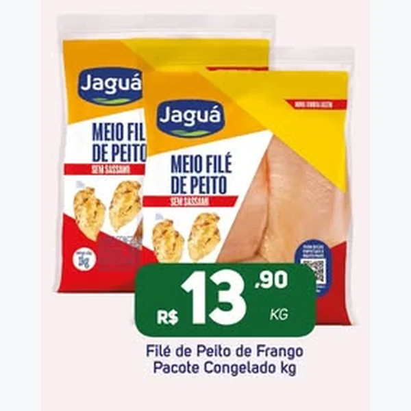 Recorte do encarte de Meio Filé de Peito sem Sassami Congelado Jaguá