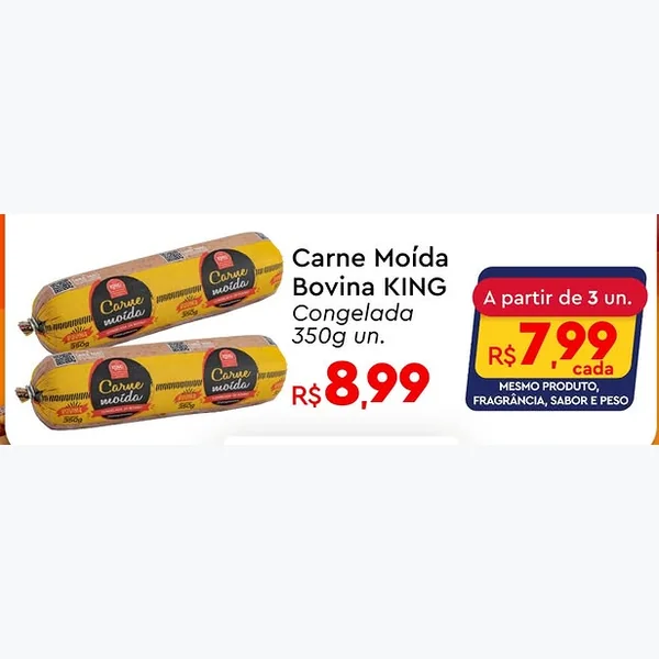 Carne Moída Bovina Congelada King 350 g