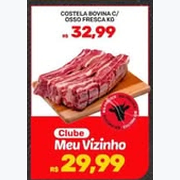 Recorte do encarte de Costela Bovina com Osso Fresca