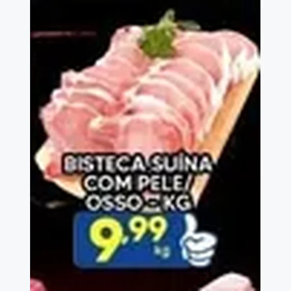 Recorte do encarte de Bisteca Suína com Pele