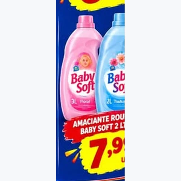 Recorte do encarte de Amaciante Roupas Tradicional Baby Soft 2 L