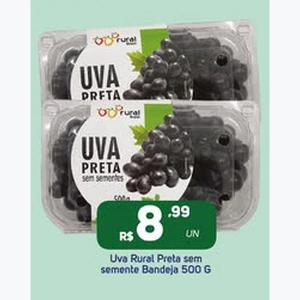 Uva Preta sem Semente Rural 500 g