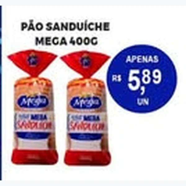 Recorte do encarte de Pão Sanduíche Mega 400 g