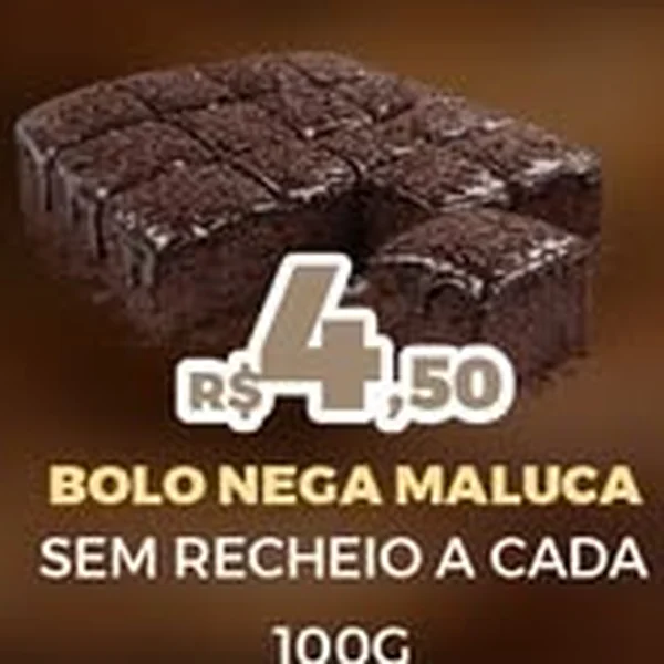 Recorte do encarte de Bolo Nega Maluca sem Recheio