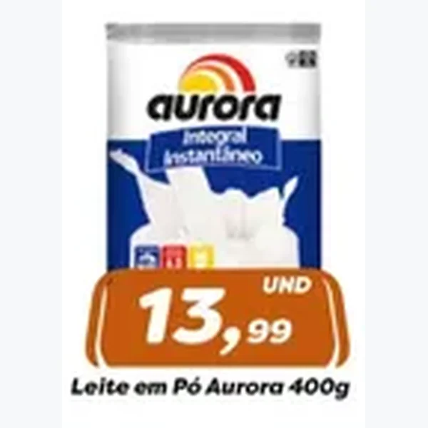 Recorte do encarte de Leite em Pó Aurora 400 g
